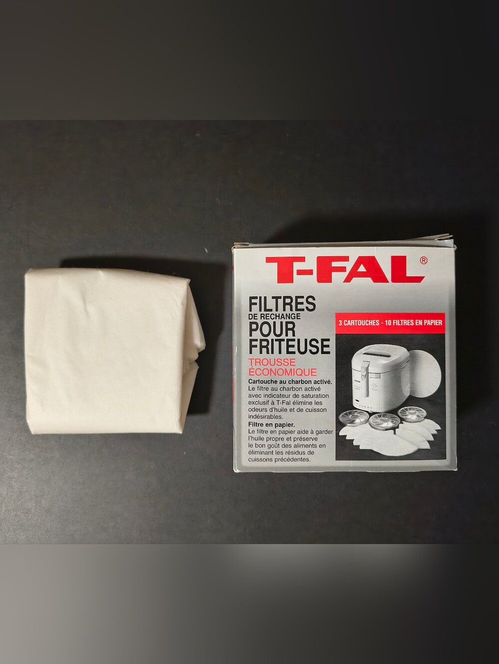Set of 3 Tefal T-fal 0883 0883P Filters Deep Fryer + 20 Paper Filters Genuine